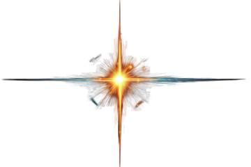 Bright Orange and Blue Light Burst on Black Background