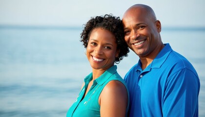 Couple enjoying a romantic moment by the water beach photography natural light close-up love and connection