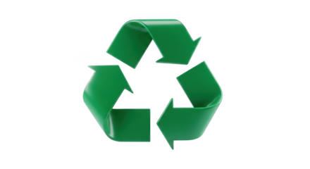Green recycling symbol isolated on transparent background