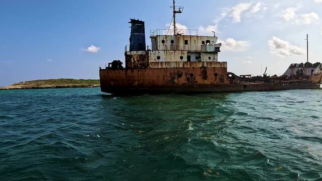 barco  abandonado en la isla beata republica domonicana