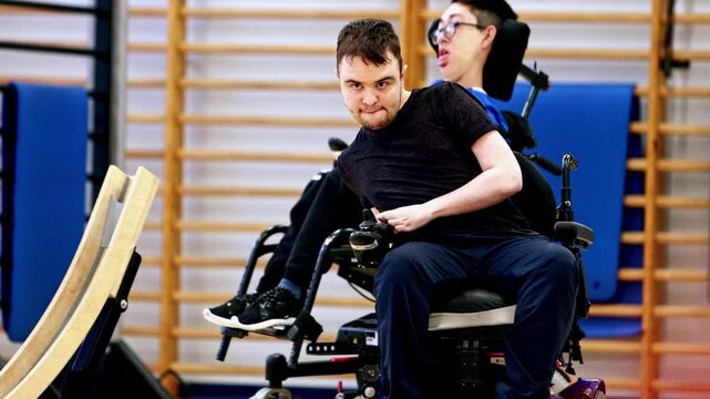 Wheelchair boccia sport for athletes with cerebral palsy