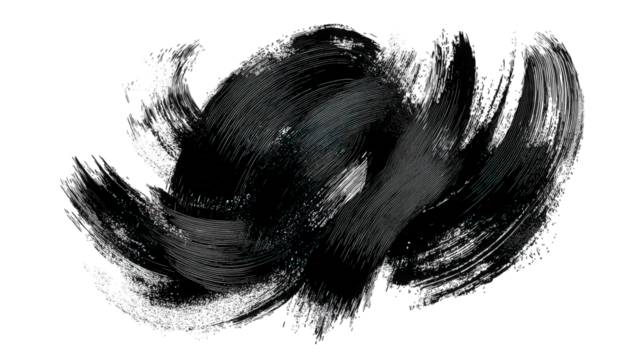 Abstract Black And White Digital Art With Blue And Grey Ink Splatter Texture