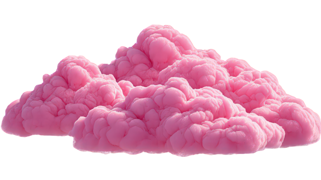 Pink Glittery Clouds on Transparent Background