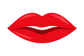 red lips isolated on white background