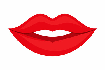 red lips isolated on white