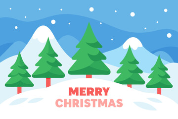 christmas card with christmas tree
