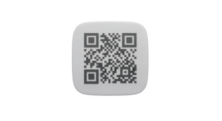 Qr code isolated on transparent background for scanning app