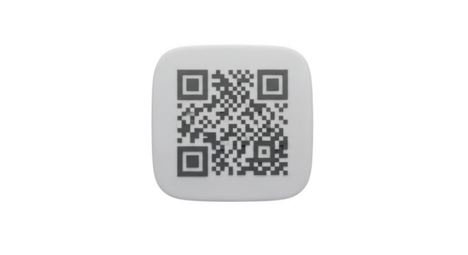 Qr code isolated on transparent background for scanning app