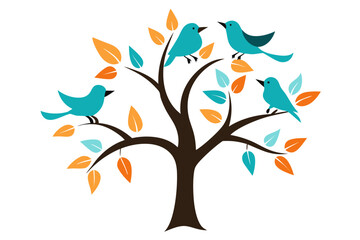 Obraz premium autumn tree vector