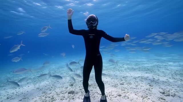 silhouette of a young woman with arms outstretched