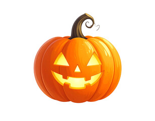 Halloween Pumpkin Illustration on a Transparent Background　透過背景のハロウィンかぼちゃ