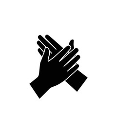Fototapeta premium Vector art of closeup of two hands clapping together, symbolizing applause, appreciation, and celebration