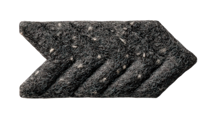 Black Glittery Arrow Icon on Transparent Background