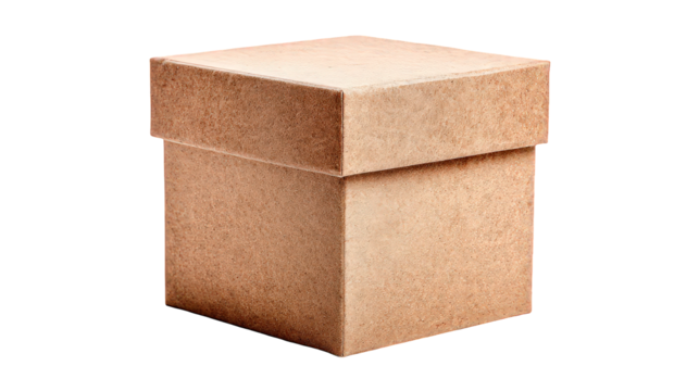 Small Rose Gold Glitter Gift Box on Transparent Background