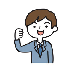 ガッツポーズをするビジネスマン