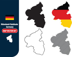 Fototapeta premium Rhineland Palatinate Germany map vector