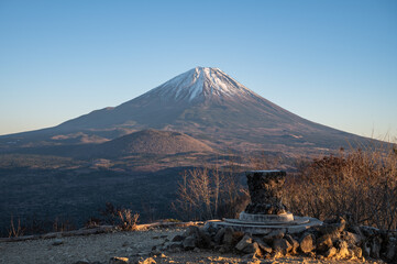 精進湖のパノラマ台から望む富士山