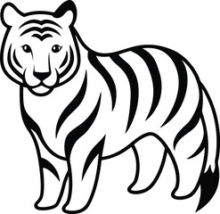 vector illustration of cartoon tiger