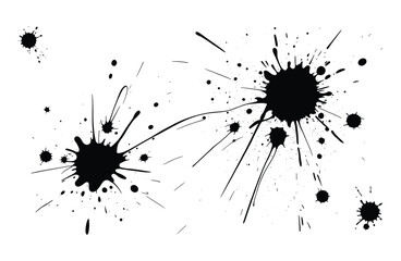 black ink splashes