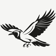 Obraz premium raven crow sketch illustration vector