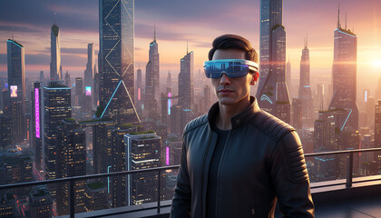 Modern Man in a Futuristic Landscape