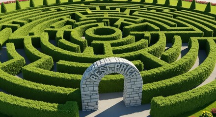 Find the best price in this competitive business maze leading to success and achievement today