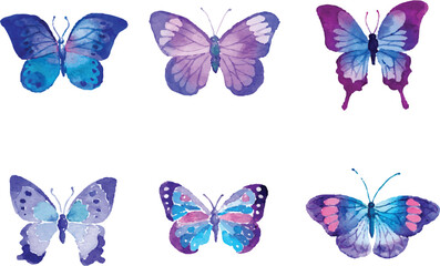 set of butterflies