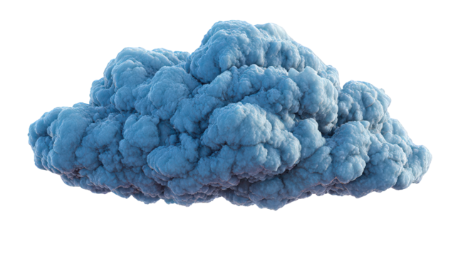 Blue Fluffy Cloud 3D Render Digital Art