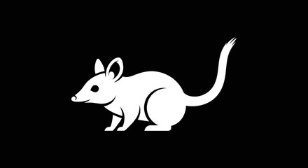 Fototapeta premium White Silhouette of a Rodent.