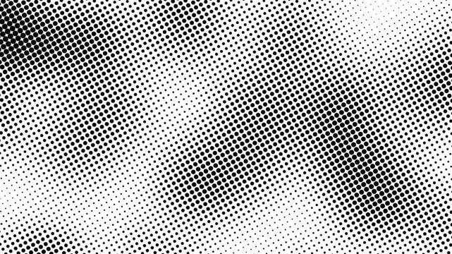 Smooth Rounded Border loop Checkered Halftone Pattern black white Abstract Background. Chequered Square Particles Subtle Texture Pop Art Design. HalfTone Contrast Graphic Minimalist Art Wide animation