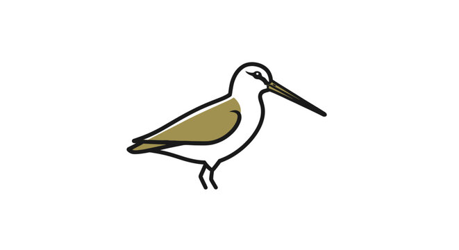 Elegant line art illustration of a sandpiper bird.