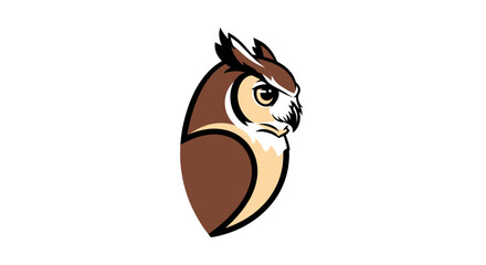 Majestic Great Horned Owl Profile Vector Illustration.