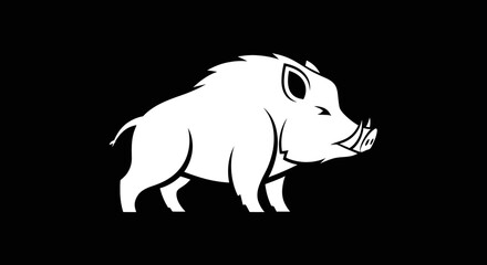 Wild Boar Profile View Illustration.
