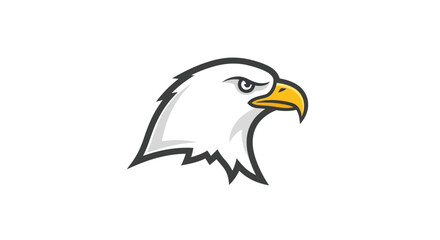 Obraz premium Detailed side view of an eagles head focused on the birds profile with a bold outline and shaded areas creating a strong visual impact.