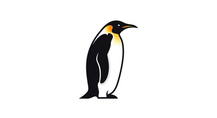 Majestic Emperor Penguin Standing Tall in a Simple Illustration.