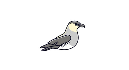 Obraz premium Pomarine Jaeger seabird illustration isolated on a white background.