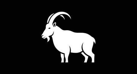 Majestic Ibex Silhouette: A Symbol of Strength and Resilience.