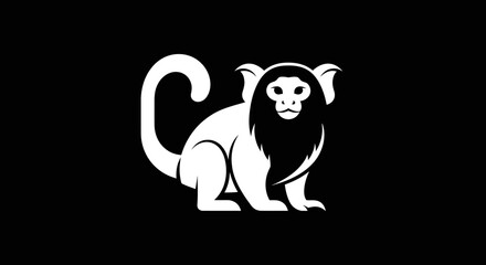 White monkey illustration sitting primate.