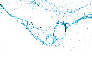 Water Splash with Droplets on White | Isolated Water Texture