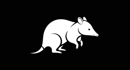 Outlined Illustration of a Marsupial Possibly a Common or Short-beaked Echidna.