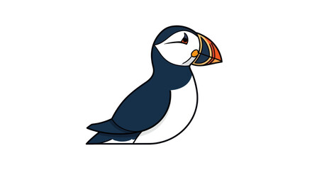 Adorable Puffin Bird Illustration.