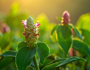 Fototapeta premium Vibrant flower cluster bathed in sunlight