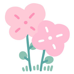 illustration pink flowers