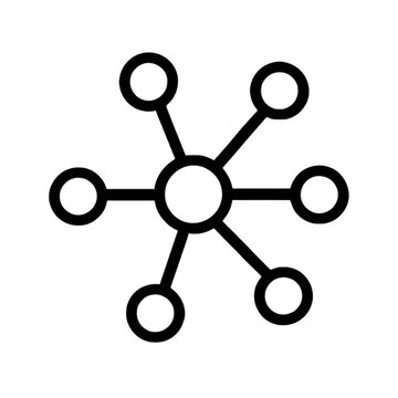 A modern, minimalistic graphic design featuring interconnected nodes representing networking and collaboration in a digital realm.