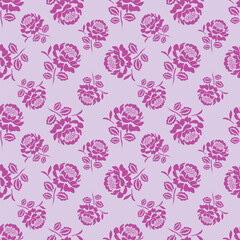 Elegant seamless floral pattern with fall flowers. Repeatable botanical background. Flat vector illustration.