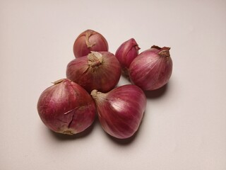 Red onion isolated on white background