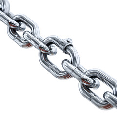 Fototapeta premium Steel Chain Close-up isolated on transparent background