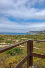 Fototapeta premium Überblick über die Wanderdüne Duna de Cresmina, Portugal