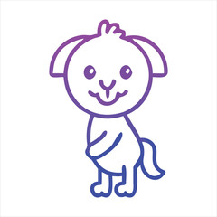 Cute cartoon dog graphic design, perfect for children's products.