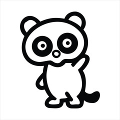 Cute cartoon panda waving, perfect for kids' designs.